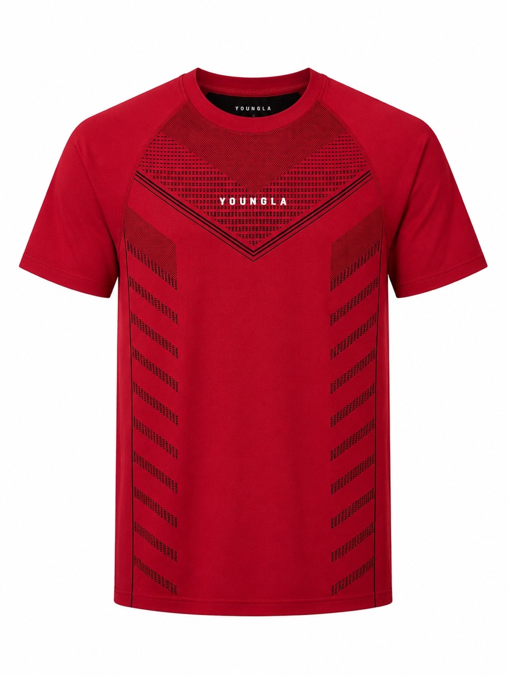 YoungLA Red Short-Sleeve Performance Tee with Black Graphic